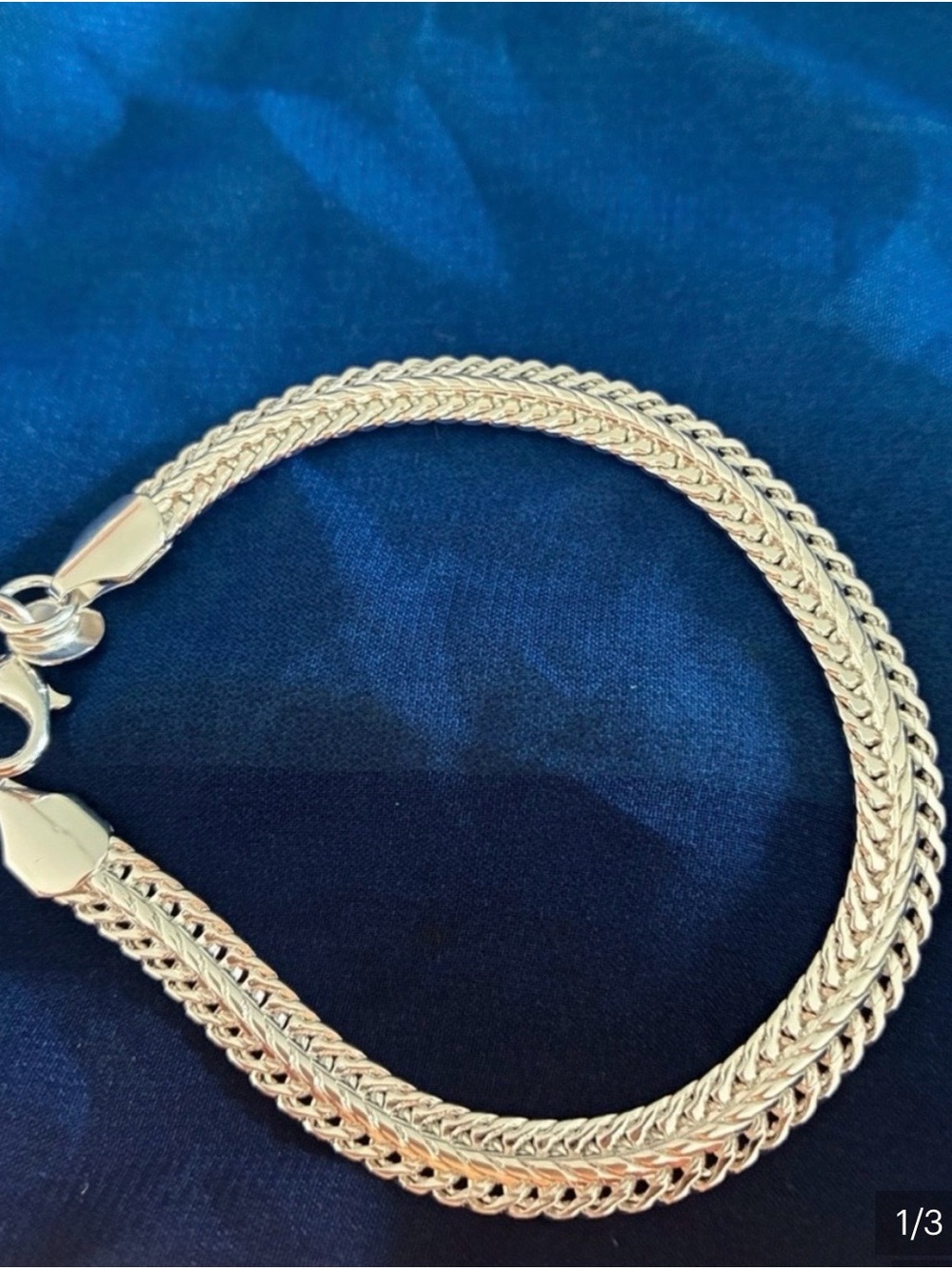 Women's Silver Braided Chain Bracelet Stamped 925